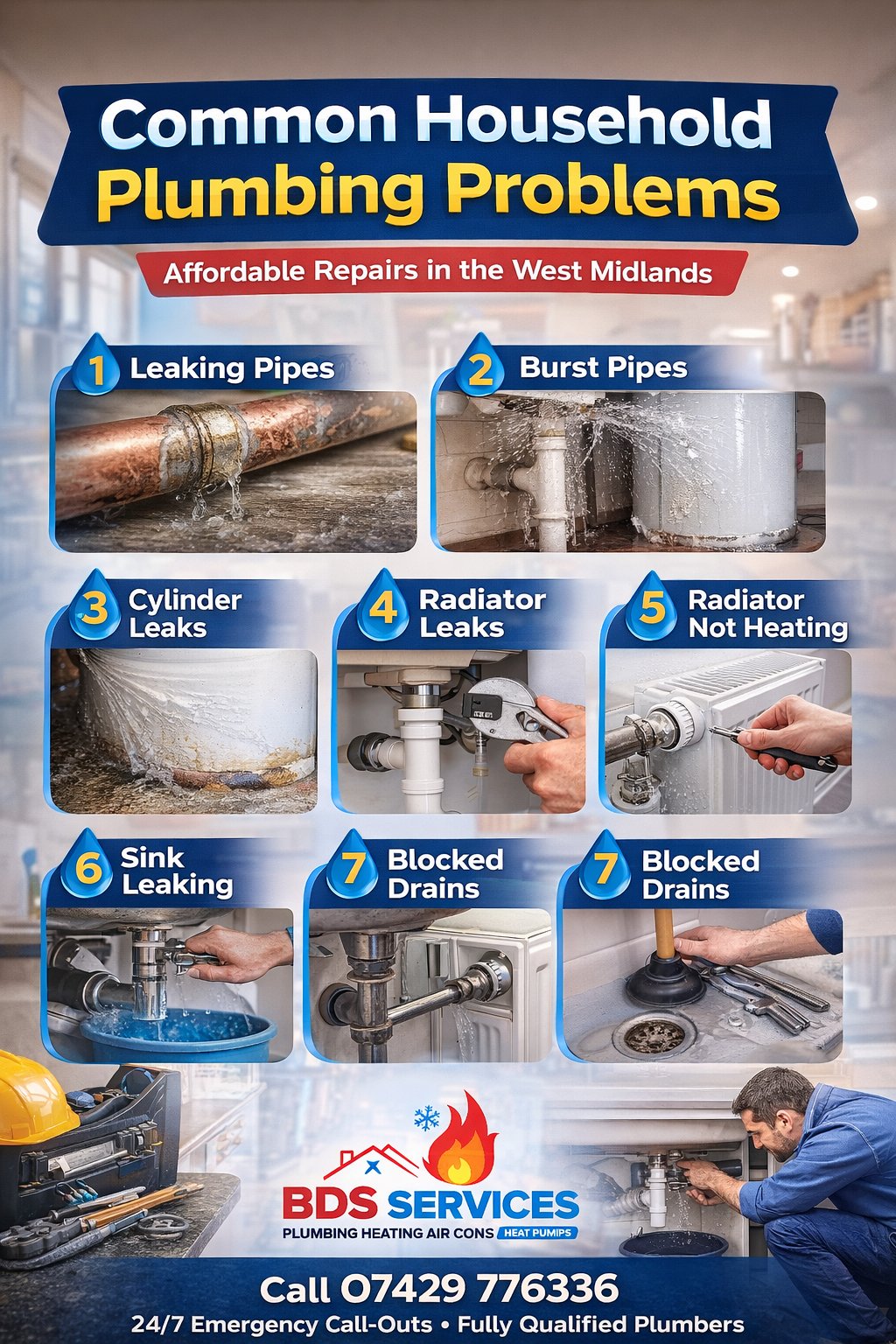 household plumbing problems West Midlands